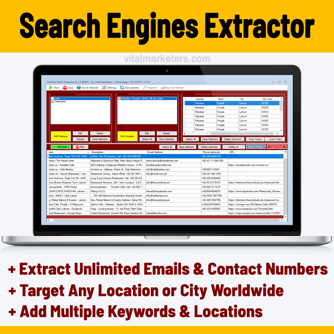 Google-Bing-Extractor Software Tool API by Vital Marketers